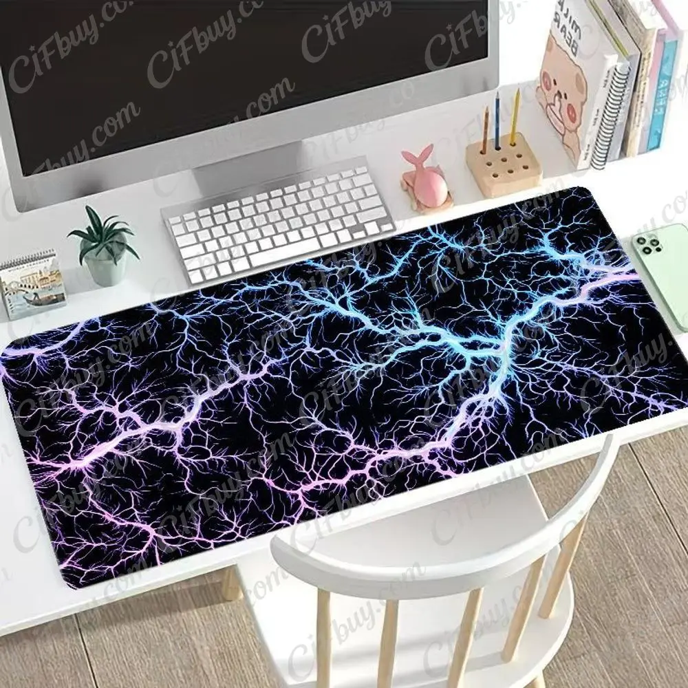 CIFBUY Lightning Pattern Mouse Pad Large Desk Mat For Gaming Office PC Laptop Keyboard Durable Smooth Non Slip Rubber Base Flat