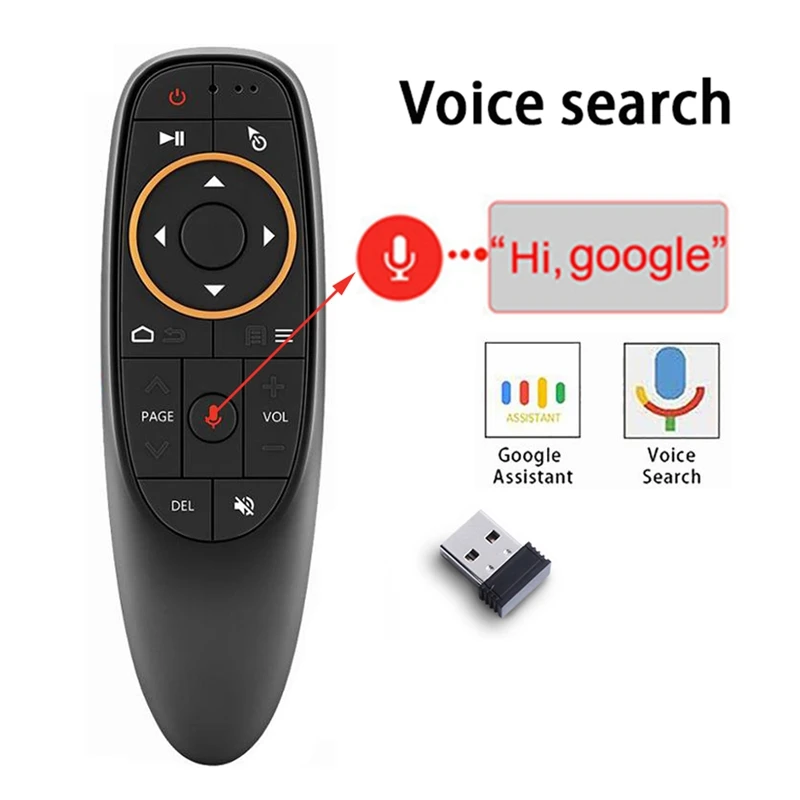 2X G10S Air Mouse Voice Remote Control 2.4G USB Receiver For Android TV BOX PC Gyro Sensing Mini Wireless Smart Remote