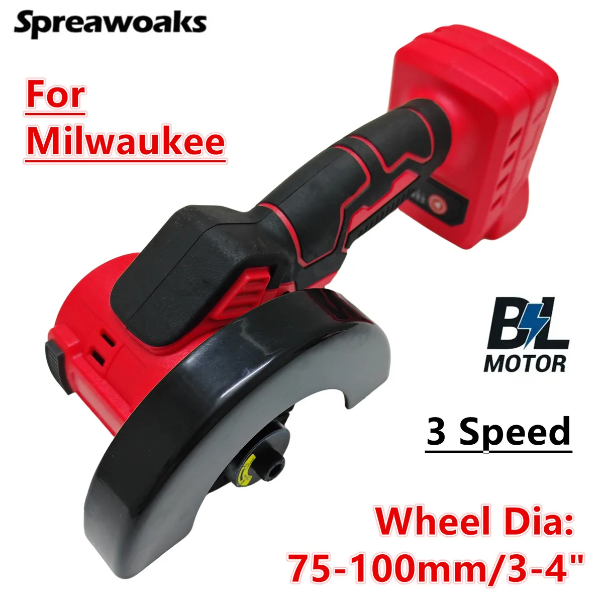 

Brushless Angle Grinder 4 Inch CUT OFF Tool 3 Speed Cordless Cutting Saw Grinding Machine Power Tools For Milwaukee 18V Battery