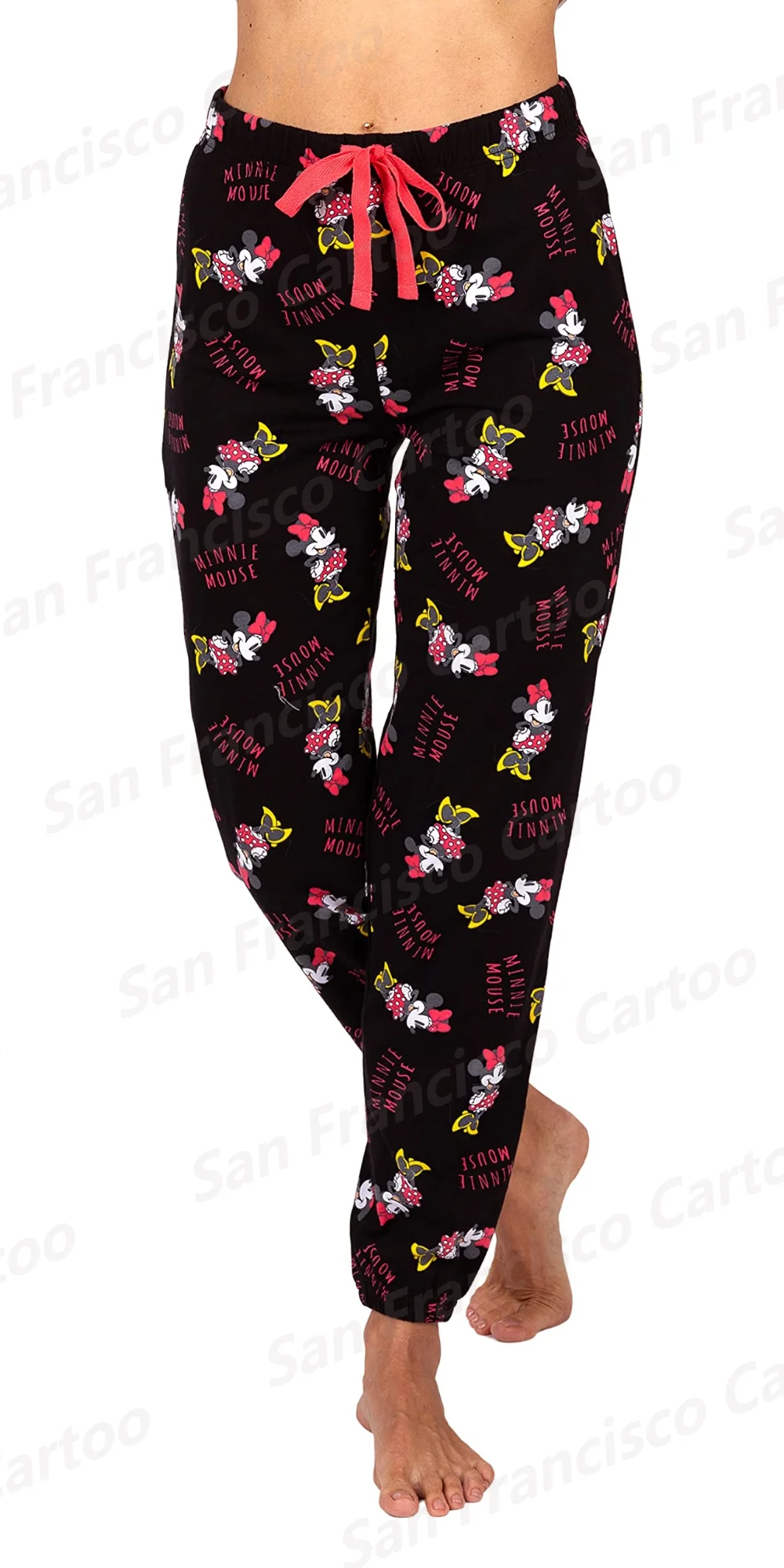 24 New Summer Girl Disney Animation Pajama Pants Mickey Mouse Stitch 3D Cartoon Printed Pants KID/Adult Home Casual Parent-Child