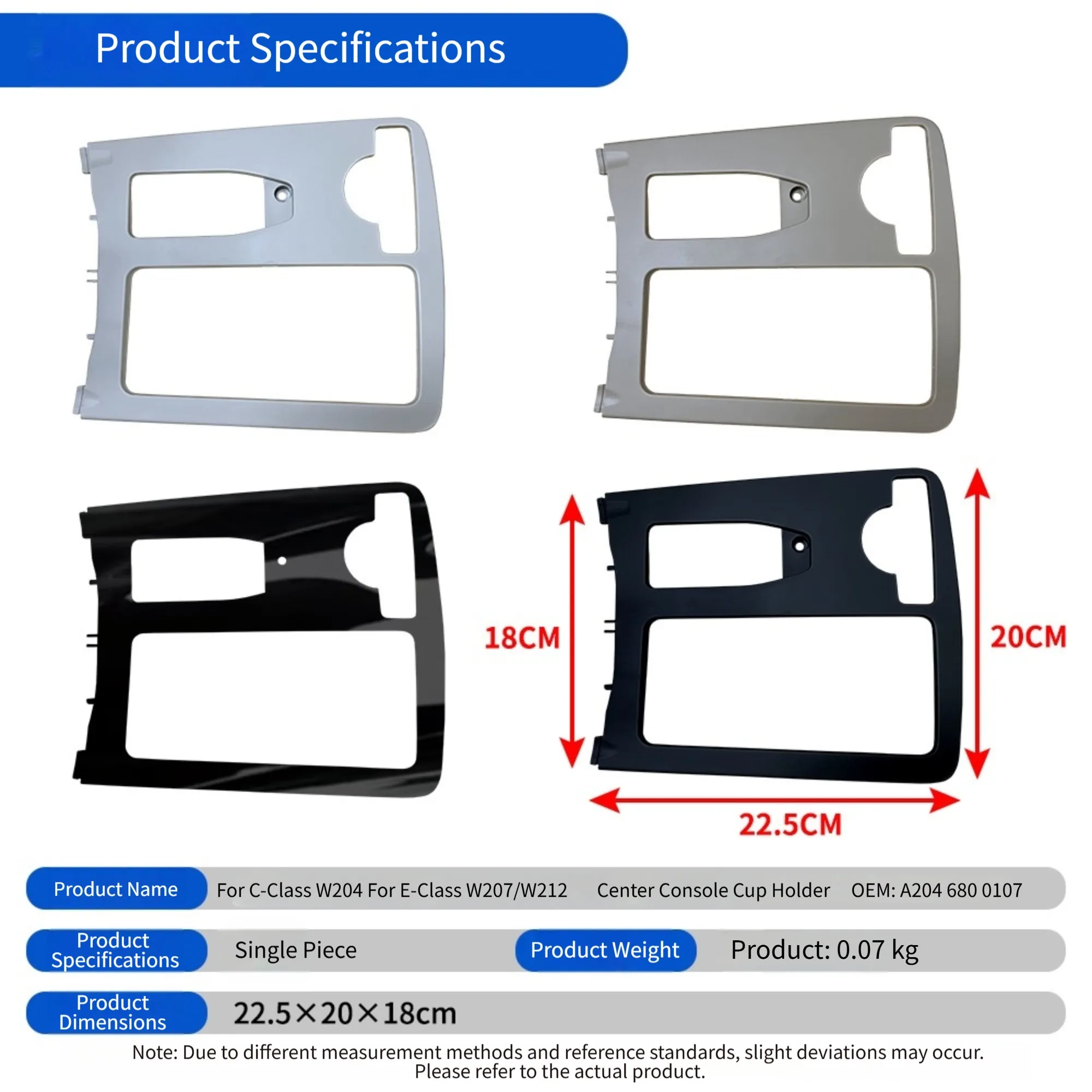 For Interior Restoration Matte Black Cup Holder Panel Cover Premium-grade Plastic Wear-resistant Material Sturdy Construction
