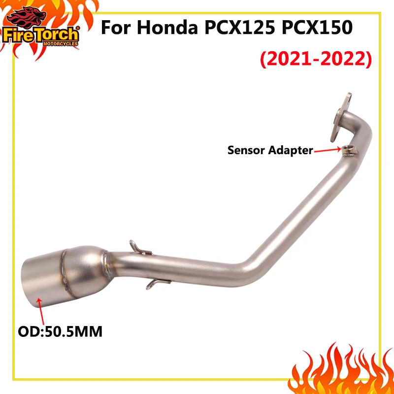 Slip-On Auspuffanlage für Honda PCX125 PCX150 PCX 125 150 2021 - 2024 Motorrad Auspuffsysteme Vorderes Verbindungsrohr 51mm Schalldämpfer Krümmer