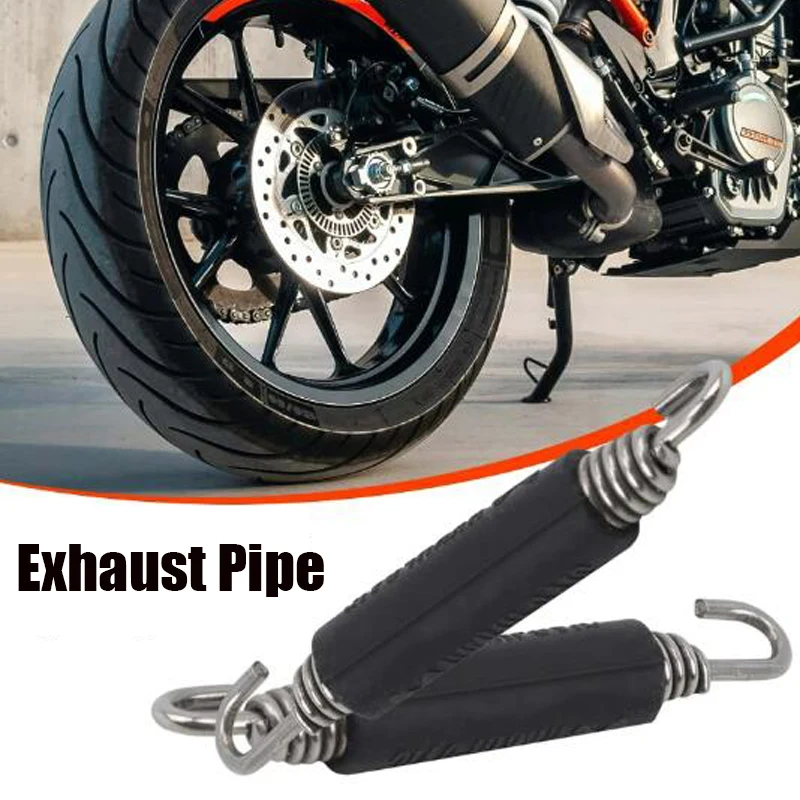 2 Stück Edelstahl Universal Motorrad Schall dämpfer Auspuff federn Haken vordere mittlere Verbindungs rohr Auspuff Feder