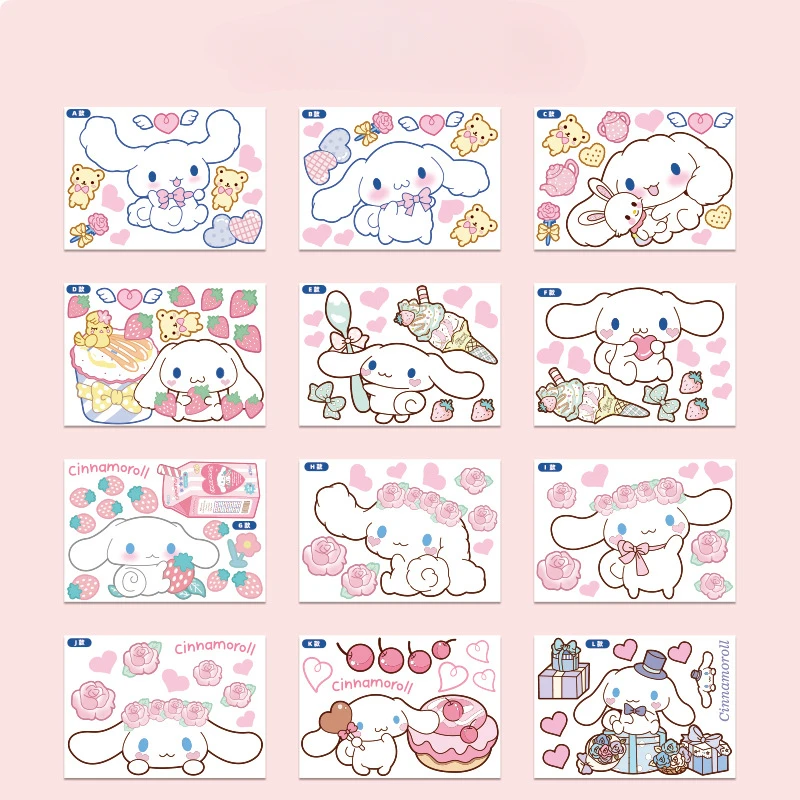 Sanrio Kawaii Cinnamoroll Sticker Car Decoration Cute Sticker Electric Car Scratch Blocking Sticker Children\'s Toy ChristmasGift