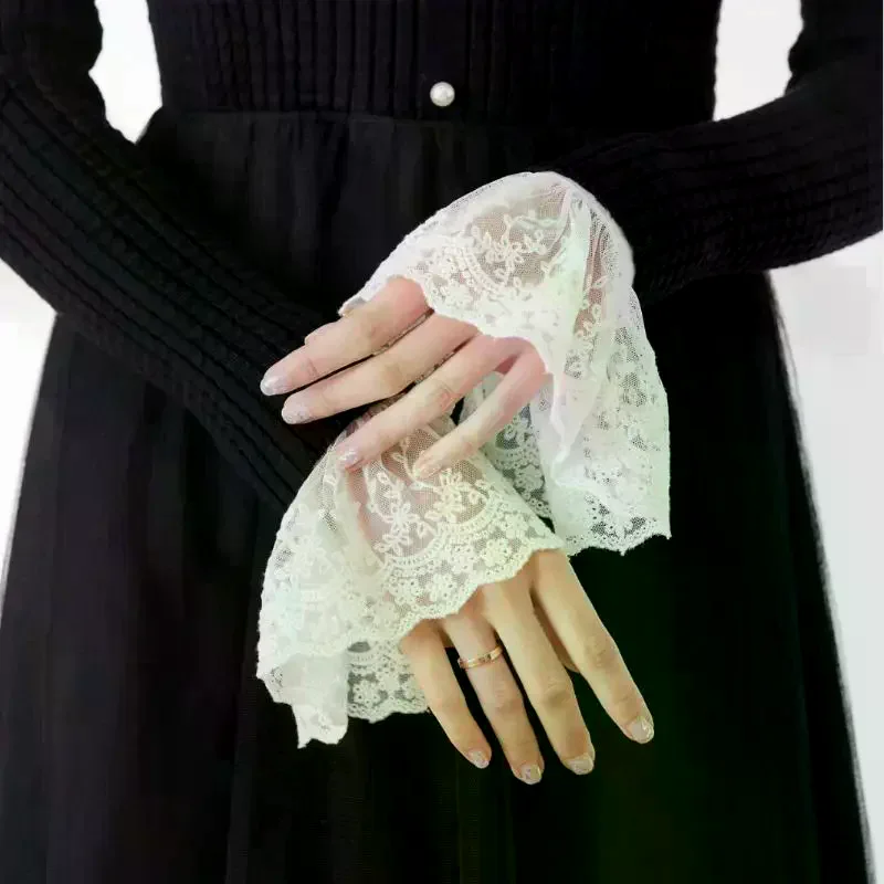 

Кружевные манжеты, белые съемные накладные рукава, свадебные платья, манжеты для свитеров, аксессуары для костюмов на Хэллоуин и косплея