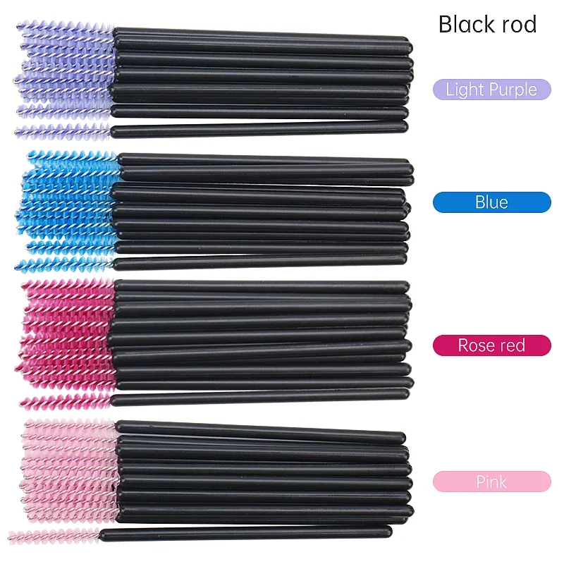 Brosses à cils en cristal de poulet avec manche en diamant, baguette applicateur de mascara, outils d'extension de cils, nouveau, 50 pièces