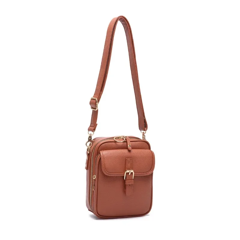 Vintage Schultertasche mit 10 RFID-Fächern, Doppelschichtig, Große Umhängetasche, Tragbare Tägliche Pendler-Tasche, Diebstahlsichere Handtasche für Frauen – Detail 19