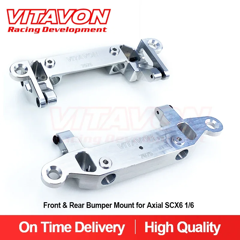 VITAVON CNC Aluminum 7075 Front & Rear Bumper Mount for Axial SCX6 Jeep Wrangler Trail Honcho 1/6