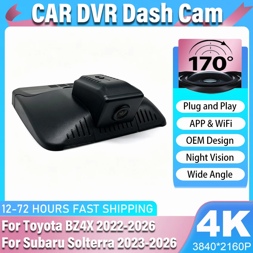 Dedicated Dash Cam 4K For Toyota BZ4X 2022-2026 XLE Limited, for Subaru Solterra 2023-2026 WiFi & APP Plug and Play DashCam