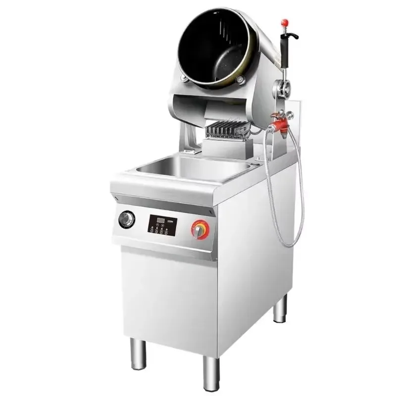 Customized 110V/220V Gas Drum Rotary Automatic Cooking Machine For Fried Rice Noodles Stir Fry Wok Rotation Heating