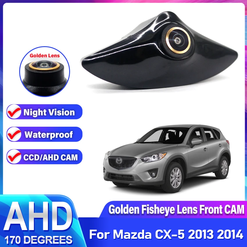 1920*1080P AHD 170deg fisheye Car Front View Vehicle Logo Camera For Mazda CX-5 2013 2014 Brand Mark Camera HD CVBS Wide Angle