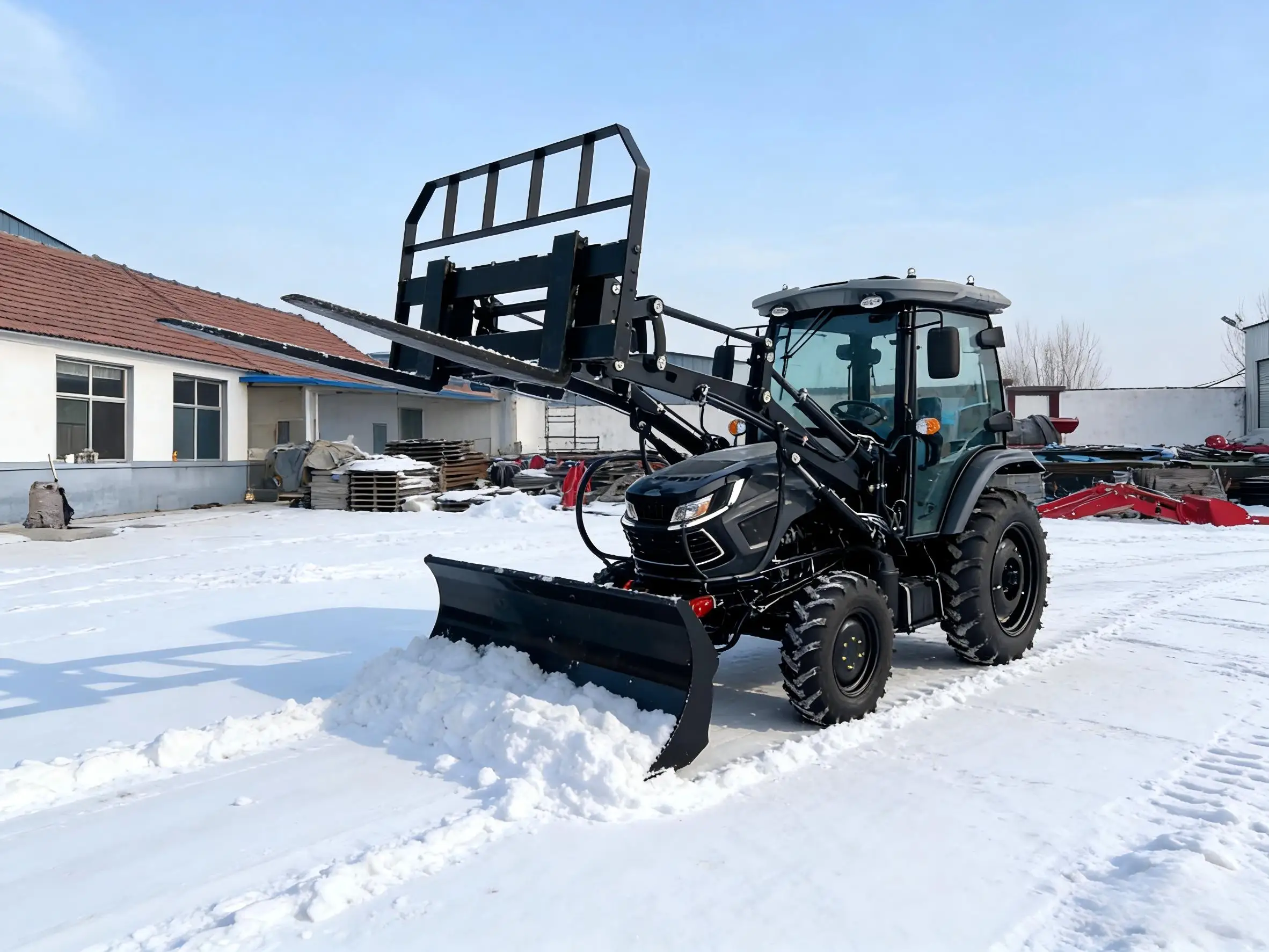 4x4 50-120 hp agricultural tractors for sale, CE certified, and compatible with various agricultural implements.