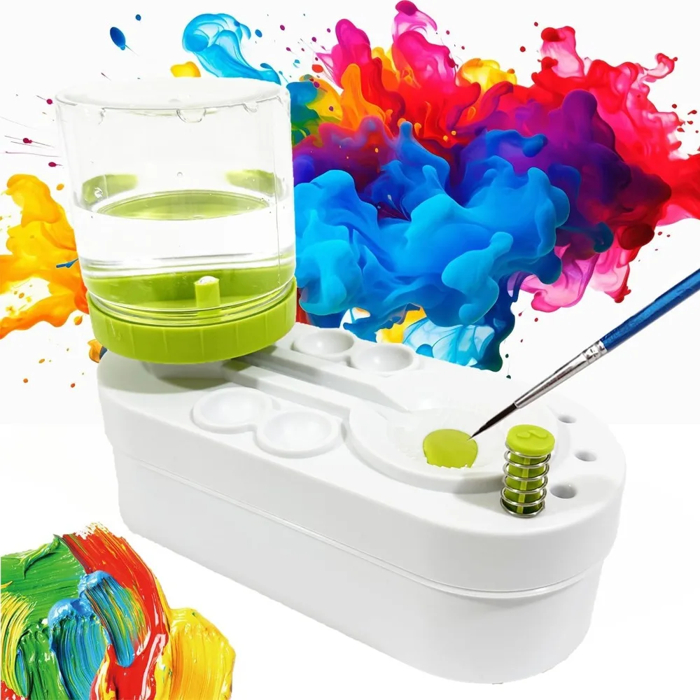Upgraded Paint Brush Cleaner Brush Rinser Water Circulation Pre Assembled,Watercolor/Oil and Water-Based Paint Brush Cleaner To