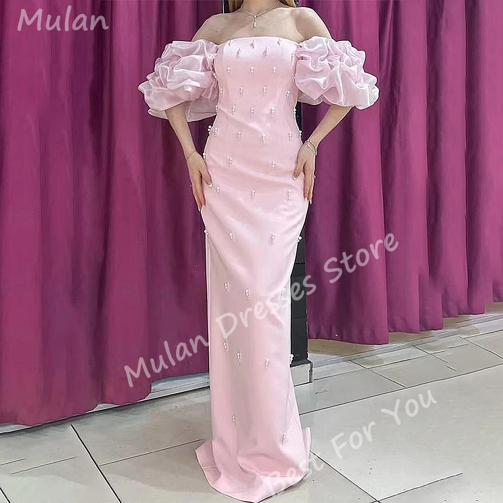 Rosa lange Perlen Abendkleider für Frauen elegante bodenlange Meerjungfrau Sonder veranstaltungen Abschluss ball Party kleid Hochzeit Gala Maxi