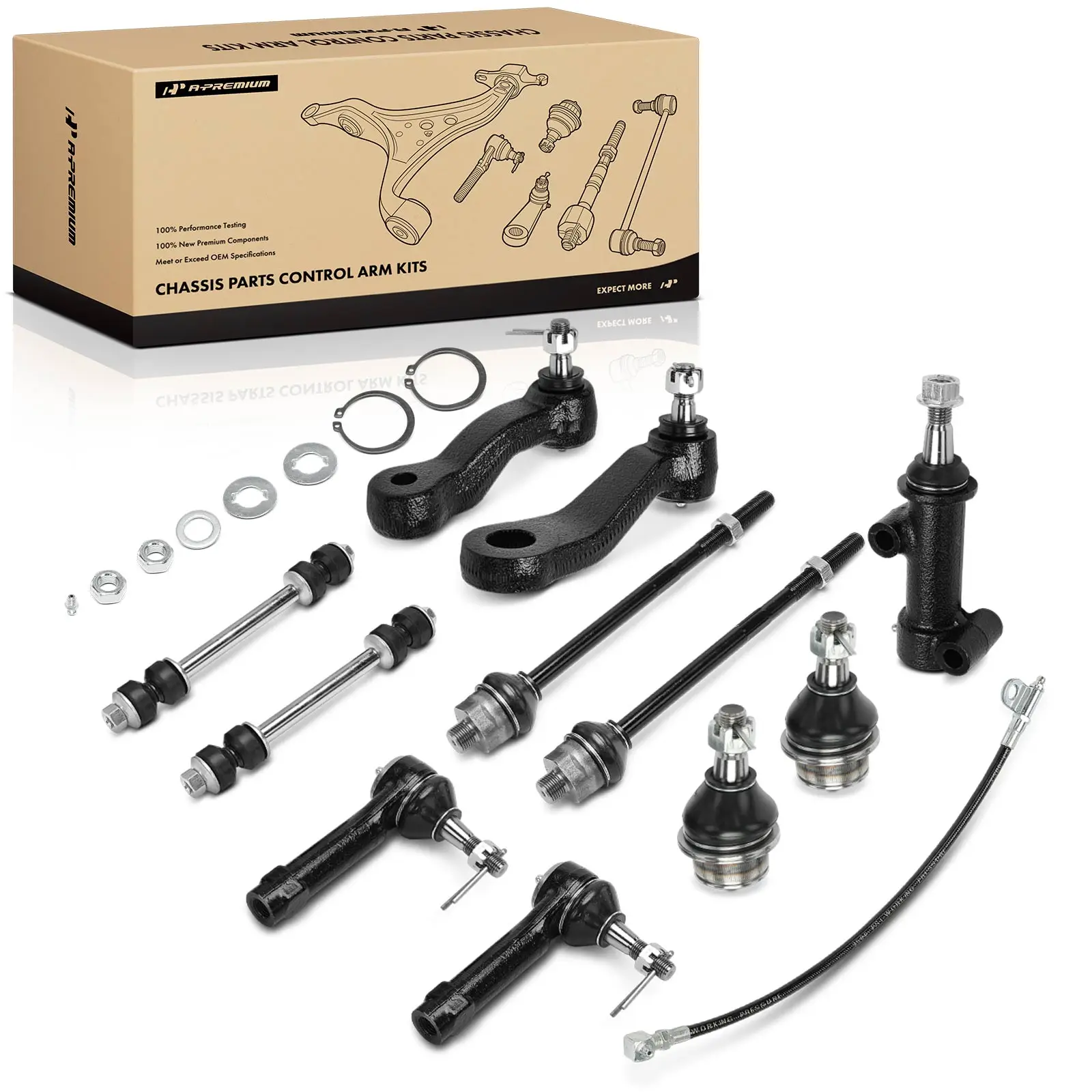 A-Premium 11x Sway Bar Link Tie Rod End Idler & Pitman Arm Ball Joint for Chevrolet Silverado 1500 99-06 GMC Sierra 1500 99-06