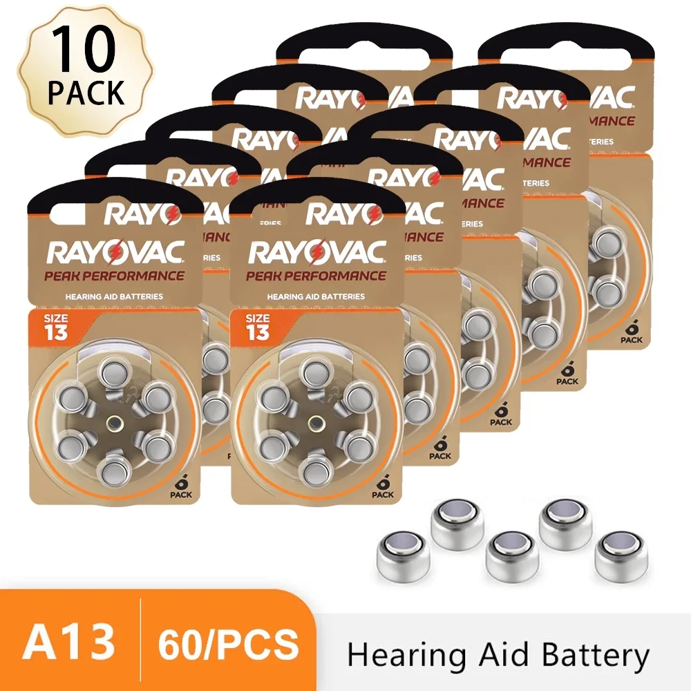 Premium Zinc Air Hearing Aid Battery A13 PR48 P13 1.45V 60PCS 10 Cards Replacement Cells For BTE CIC Hearing Aids