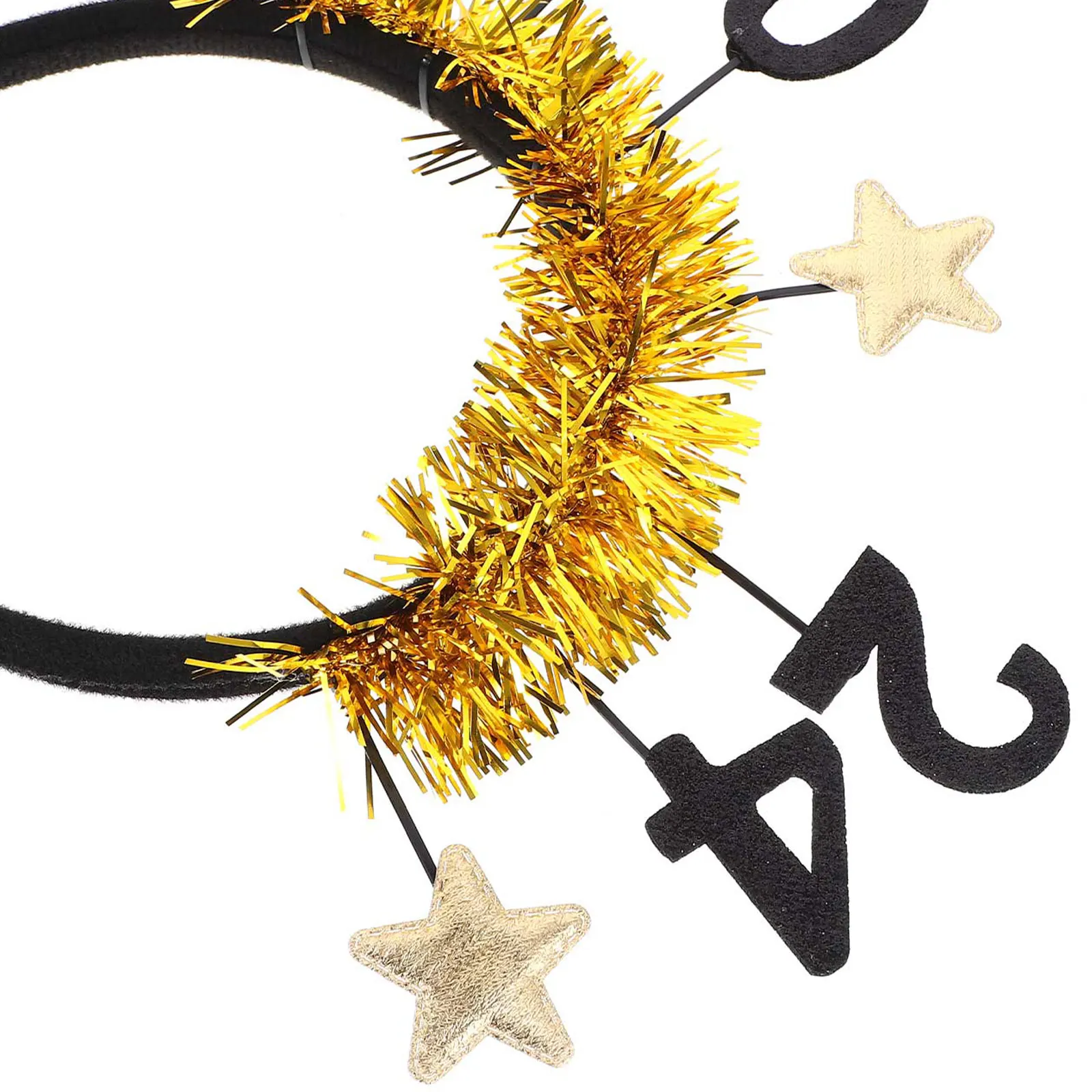 

New Year Headband 2024 Fabric Party Hair Band Comfortable Adults New Year Hair Accessory Festive Photo Prop Headwear