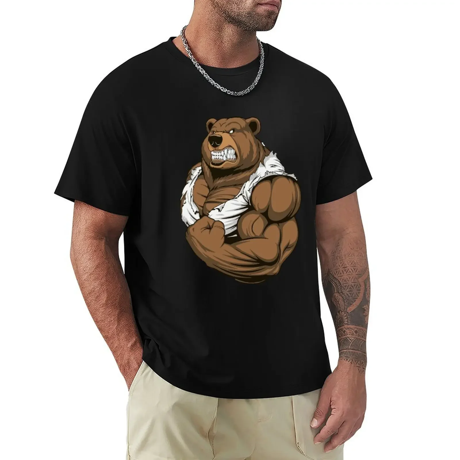 

Angry strong Bear T-Shirt Short sleeve tee tees designer shirts boys whites mens fashion