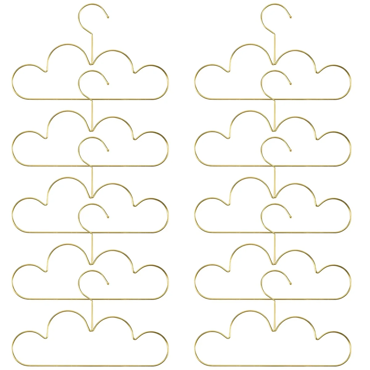 

10Pcs Hangers Non Slip Metal Toddlers Clothes Hanger Golden Kids Cloud Shape Coat Hanger Clothing Storage Organizer Rack