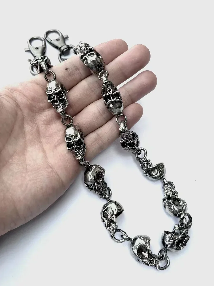 Retro Gothic Heavy Waist Chain Men's Skull Keychain Wallet Chain Cycling Rock Fashion Punk Accessory image 6