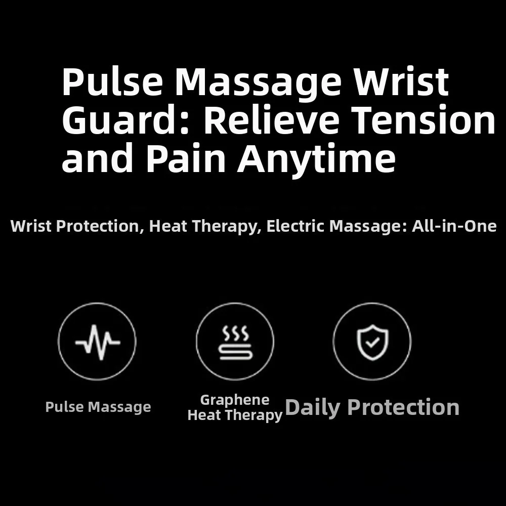 

5 режимов массажа, массажер для запястья, 9 уровней интенсивности, портативный массажер для рук на запястье, долговечный, для быстрого снятия усталости, тепловая накладка