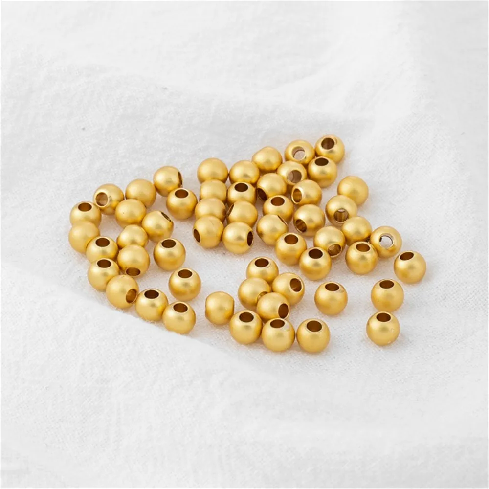 

18K Gold-filled Sand Gold Matte Round Beads, Handmade DIY Jewelry, Accessories, Gold Necklace, Bracelet, Loose Beads