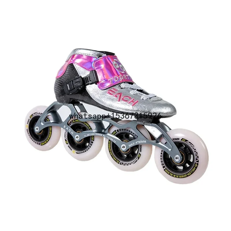 EACHkids Inline Speed Skates With Pu wheel 100mm*4/110mm*3/110mm*4 Speed Skating Shoes for Adult