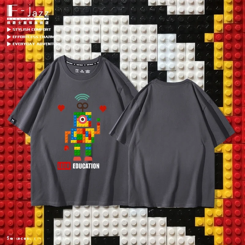 

Свободная хлопковая футболка, дышащая ор Све Eonal Game Activi, летний топ Faion для мальчиков-подростков с геометрическим принтом