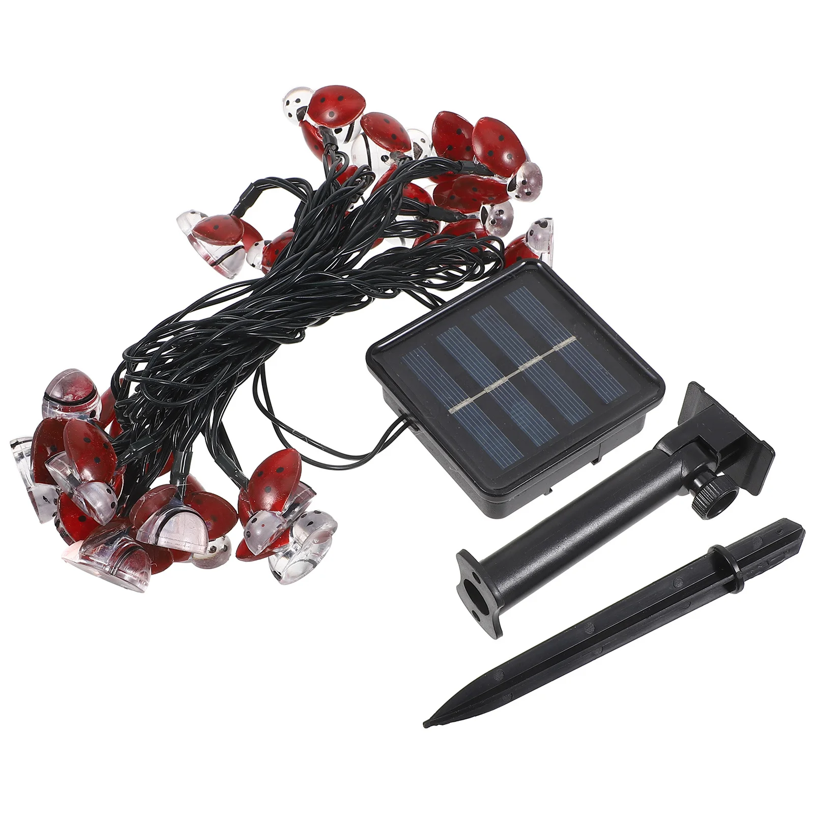 20 lumières en forme de coccinelle 5m étanche extérieure solaire vacances décoration chaîne fée lumières pour jardin fête chaîne lampe