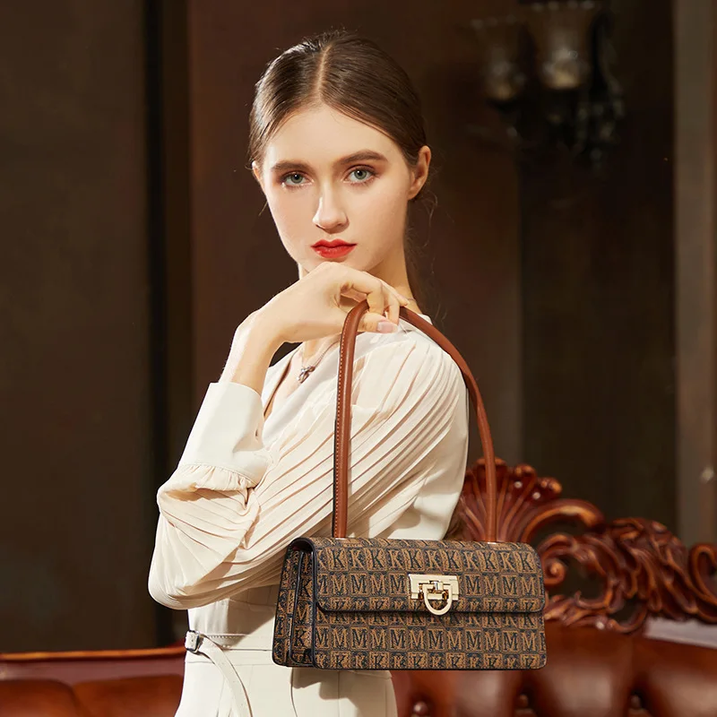 

Independent brand 2024 senior texture baguette bag women's bag fashion all-in-one large capacity handbag luxury shoulder bagM331