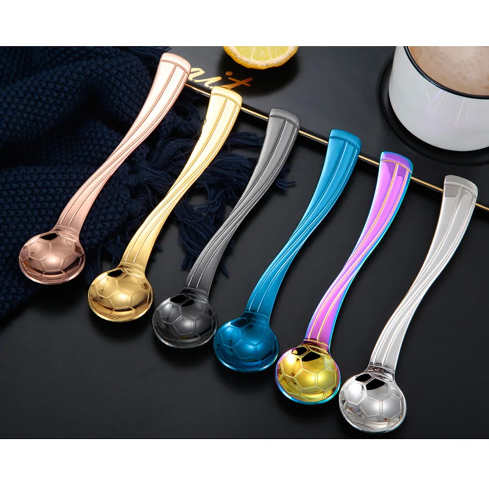 

6 Pcs Stainless Steel Children Spoons Portable Coffee Tea Dessert Ice Cream Scoops Kitchen Utensils For Home Catering