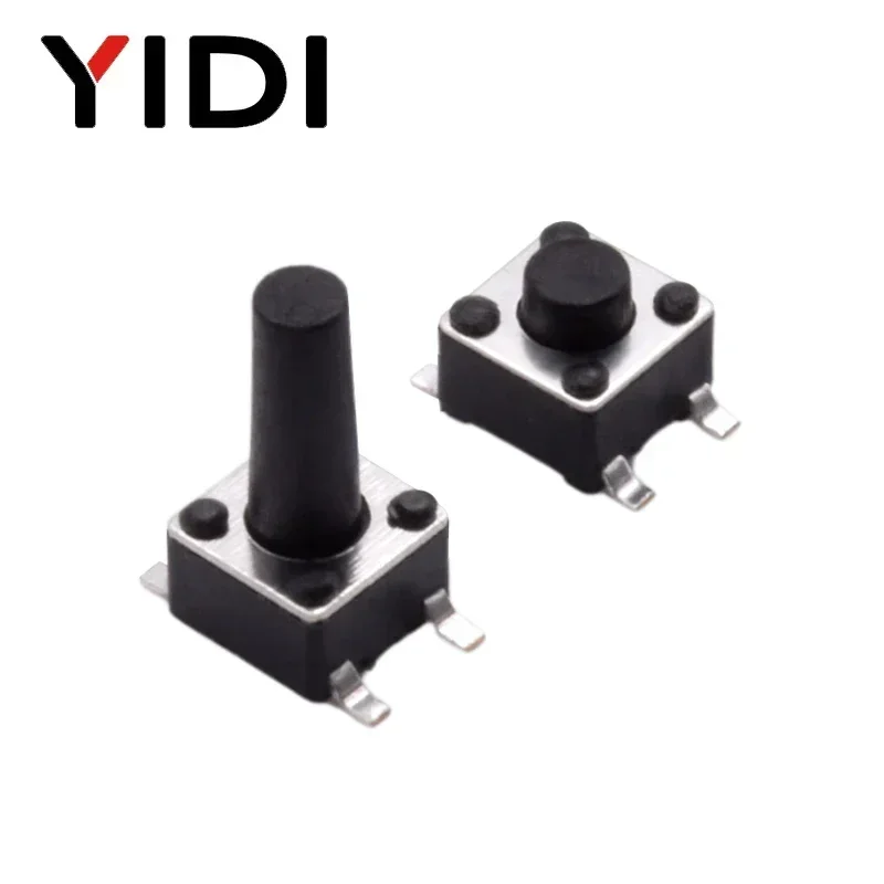 50 peças 4.5*4.5*4/5/6/7/8/9/10/12mm interruptor de botão tátil momentâneo liga/desliga 4 pinos smd smt microinterruptor conjunto eletrônico
