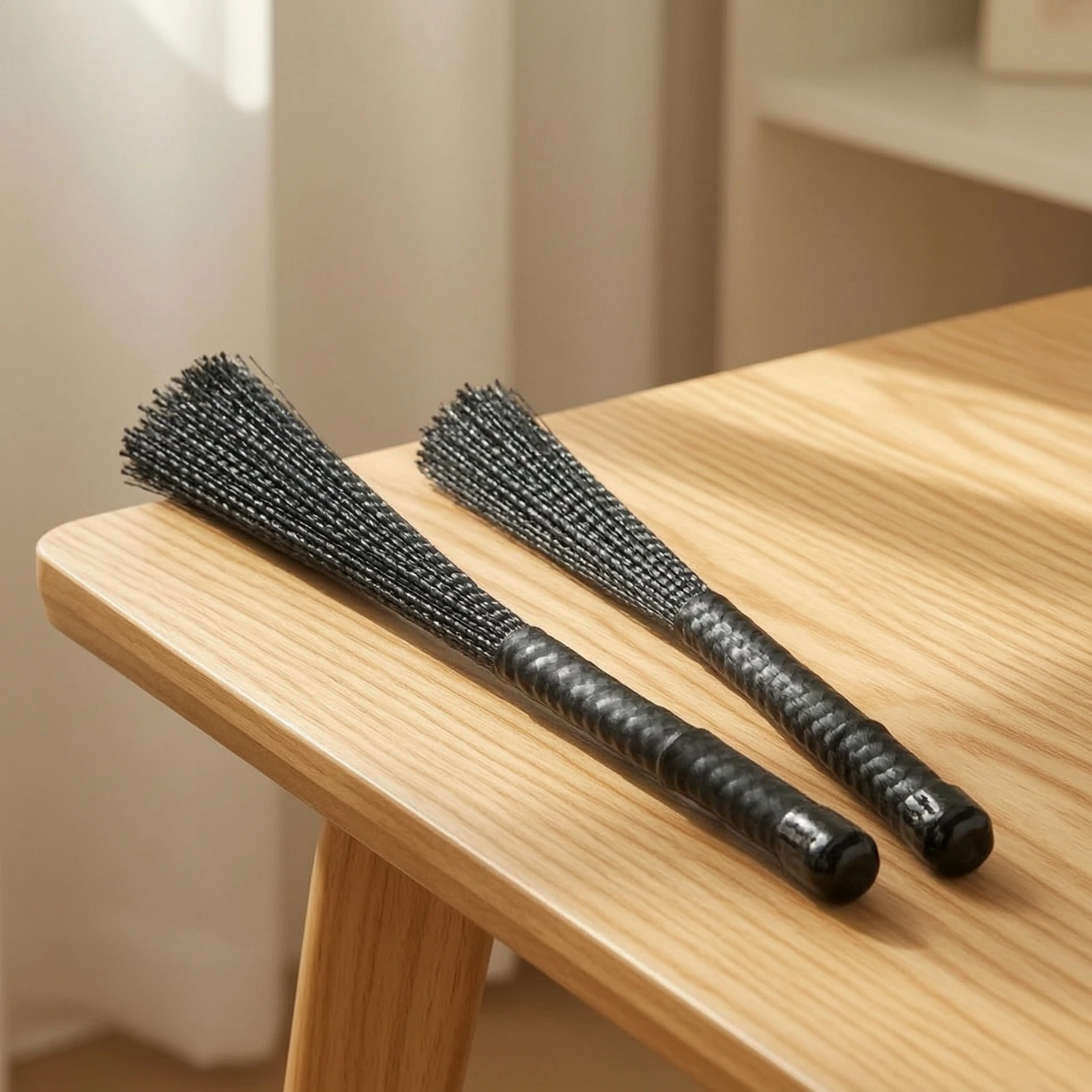 Nylon Drum Brushes Comfortable Drum Brushes Percussion Long-Lasting Drumsticks Controlled for Drummers, Cajon, Rehearsal