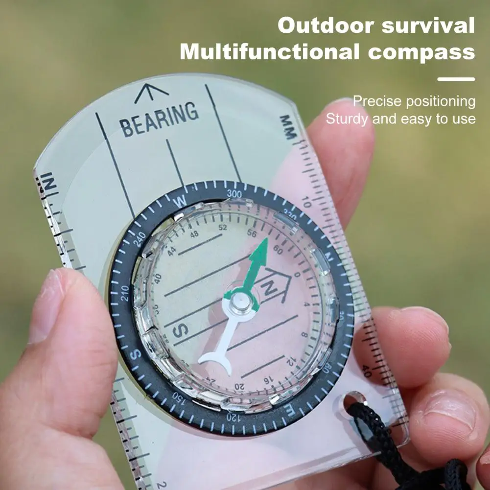 

Compass Survival Tool Precise Measuring Scale Portable Hiking Backpacking Survival Map Reading Accurate Pointing Compass