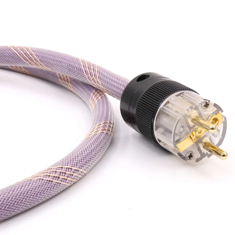 

Hifi Audio AC-313 OFC Copper Power Cord Cable with SCHUKO Gold Plated Power Plug for Enhanced Audio Performance
