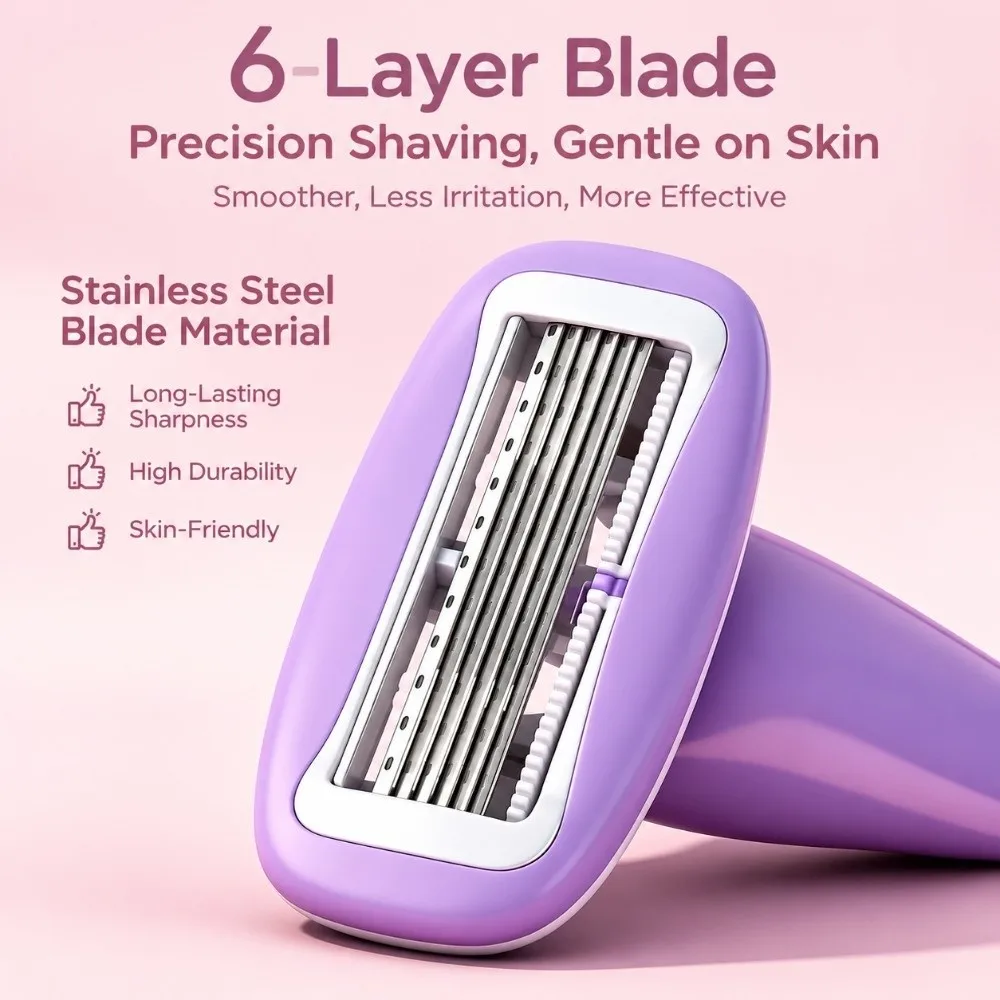 New 6 Layer Blades Manual Razor With Storage Case Portable Size Body Shaver Smooth Shave Handheld Shaving Razor Underarm Shaving