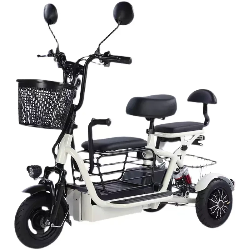 800W Mini Electric Tricycle 300kg Load Electric Three-wheel Three-person Riding Mode