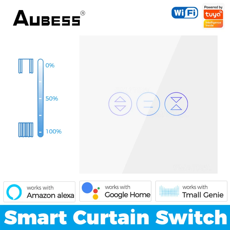 Tuya Smart Home WiFi Touch Window Roller Shutter Switch Blinds Timer Switch Voice Control Works With Alexa Google Home Smartlife