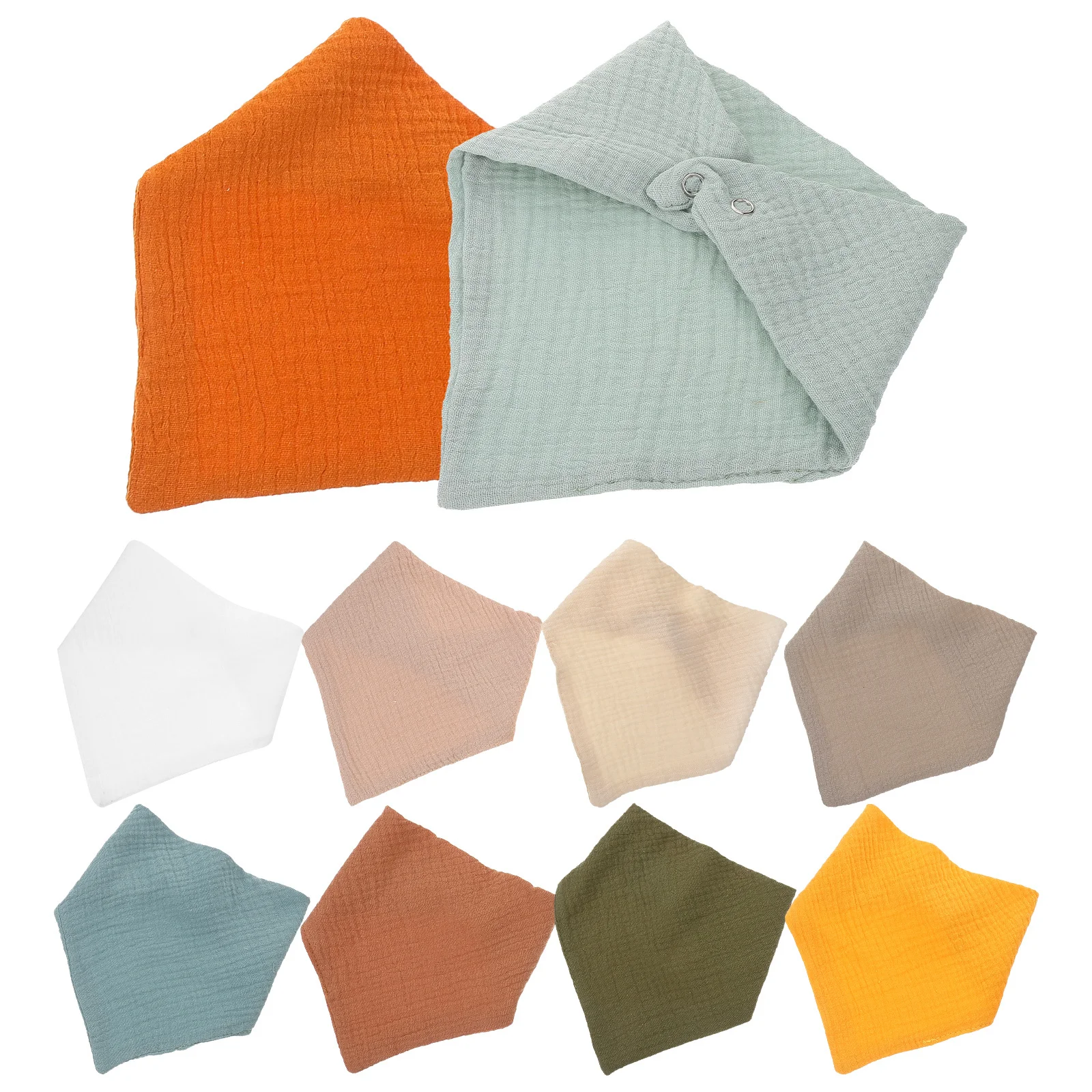 

10Pcs Double Layer Gauze Bibs Soft Muslin Cloth Multifunctional Triangle Unisex Small Cotton Protector Washable Small Bib