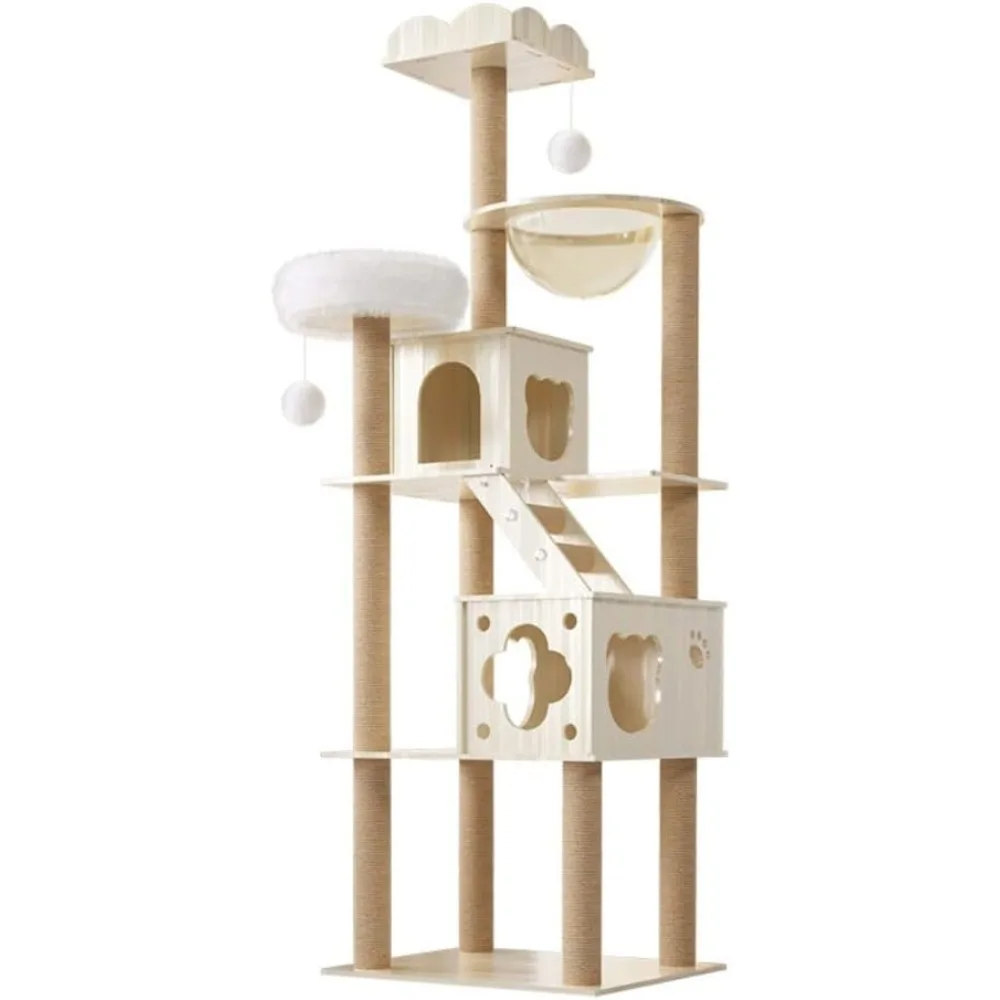 

Freedom Cat FrameEasy to Clean Solid Wood Climbing , Large Nest, Tree, Scratching Post, Durable Jumping Platform Climbers