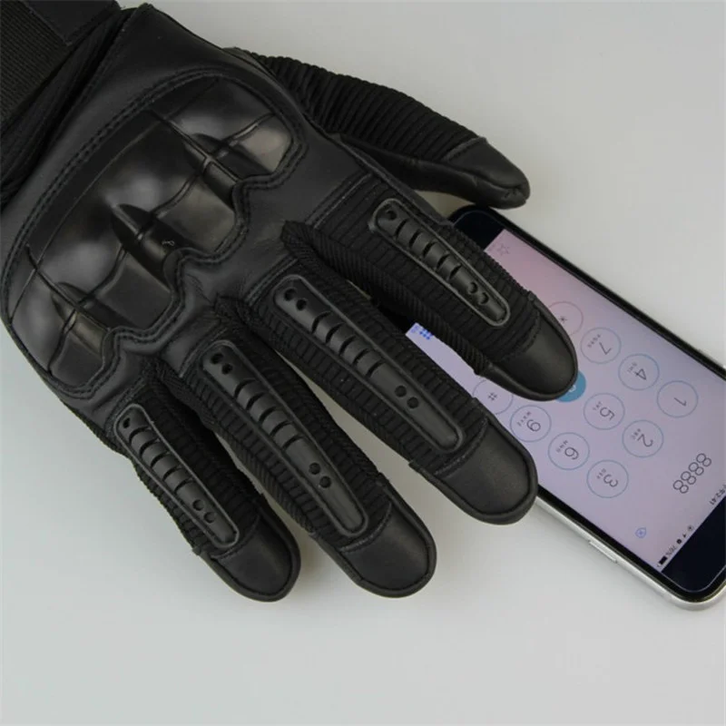 

Outdoor Riding Sports Climbing Touch Screen Gloves Nylon PU Leather Full Finger Skid Resistance Wearproof Tactical Mittens Glove