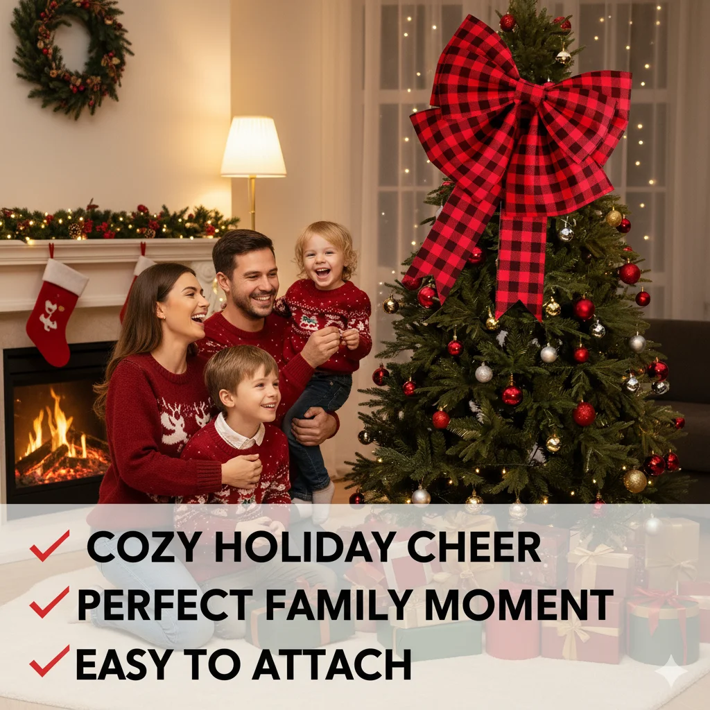 

Large EVA Foam Handmade Bow Red Check Plaid Decoration DIY Big Knot For Wedding Christmas Party Home New Year Festive Decor