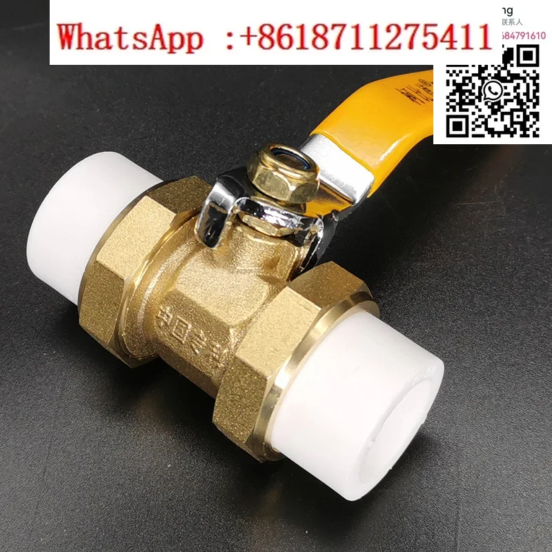 

PPR double-head live copper ball valve hot melt pipe valve 20 25 32 4 points 6 minutes 1 inch copper double live ball valve