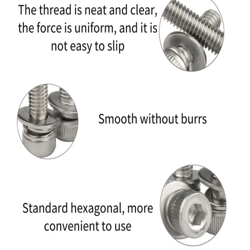Grade 12.9 Carbon Steel Nickel Plated M2 M2.5 M3 High Strength Hexagon Socket Triple Combination Screws Cylindrical Head Screw