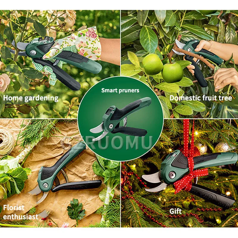 3.6V Cordless Smart Pruning Shears Garden Fruit Tree Secateurs USB Rechargeable Floral Artist Electric Pruner Machine Easy Prune