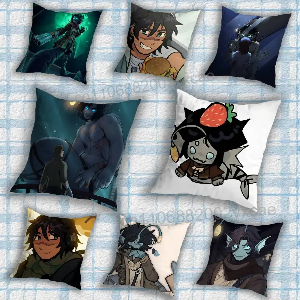 

Game Sebastian Solace Pressure Pillow Case Anti-dustmite Pillowcase Invisible zipper silky short plush Sofa cushion cover