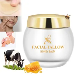 AOAO Facial Tallow Honey Balm Cream - Hypoallergenic  Adult Moisturizer with Olive Oil, Vitamin E for Oily and All Skin Types