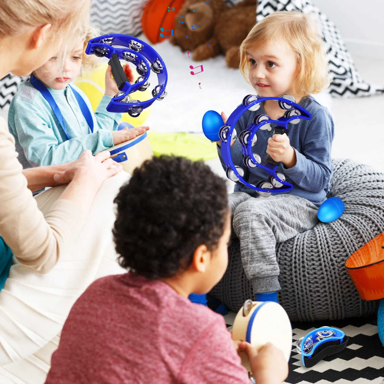 

8Pcs Enchanting Tambourines Shakers for Kids Adults Music Classes Bands Singers Concerts Gifts