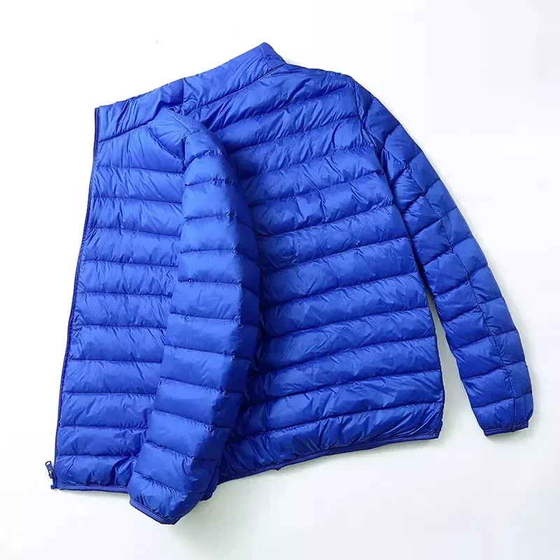 Herbst Winter Ultra Licht Weiße Ente Unten Jacke Männer Wasserdicht Casual Outdoor Tragbare Leichte Männliche Gepolsterte Mäntel Plus Größe