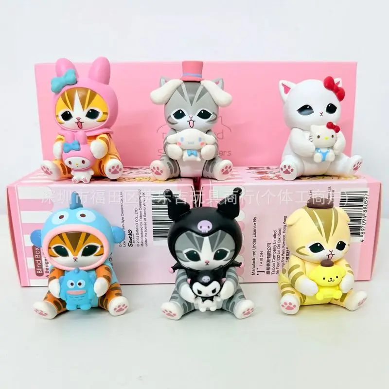 

Набор из 6 фигурок Mofusand: серия «Кошка-акула» (аниме-фигурки), загадочная коробка, настольные декоративные фигурки, подарки